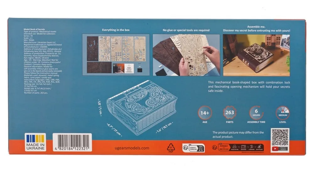 Ugears Wooden Model Kit – Book of Secrets 25