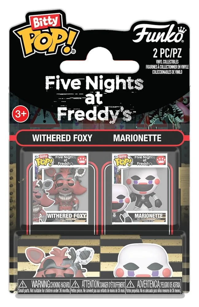 FNAF Bitty Pop Figures – Withered Foxy and Marionette 2 cm