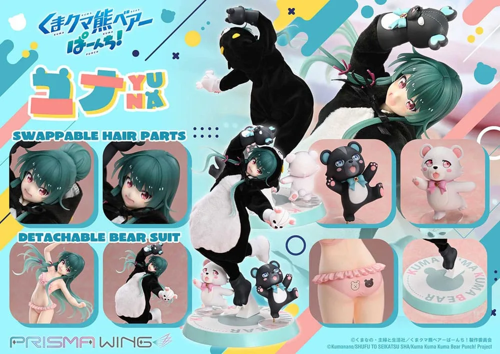 Kuma Kuma Kuma Bear Punch Statue – Yuna Prisma Wing 28 cm 7