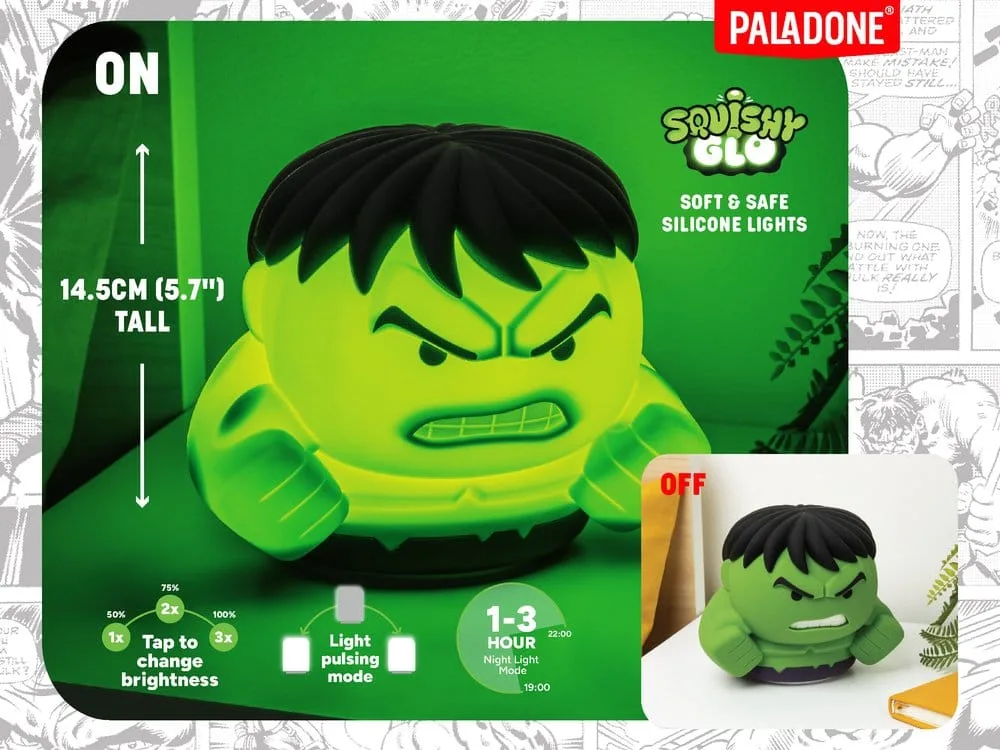 Marvel Silicone Light – Hulk SquishyGlo Rechargeable 15 cm 3