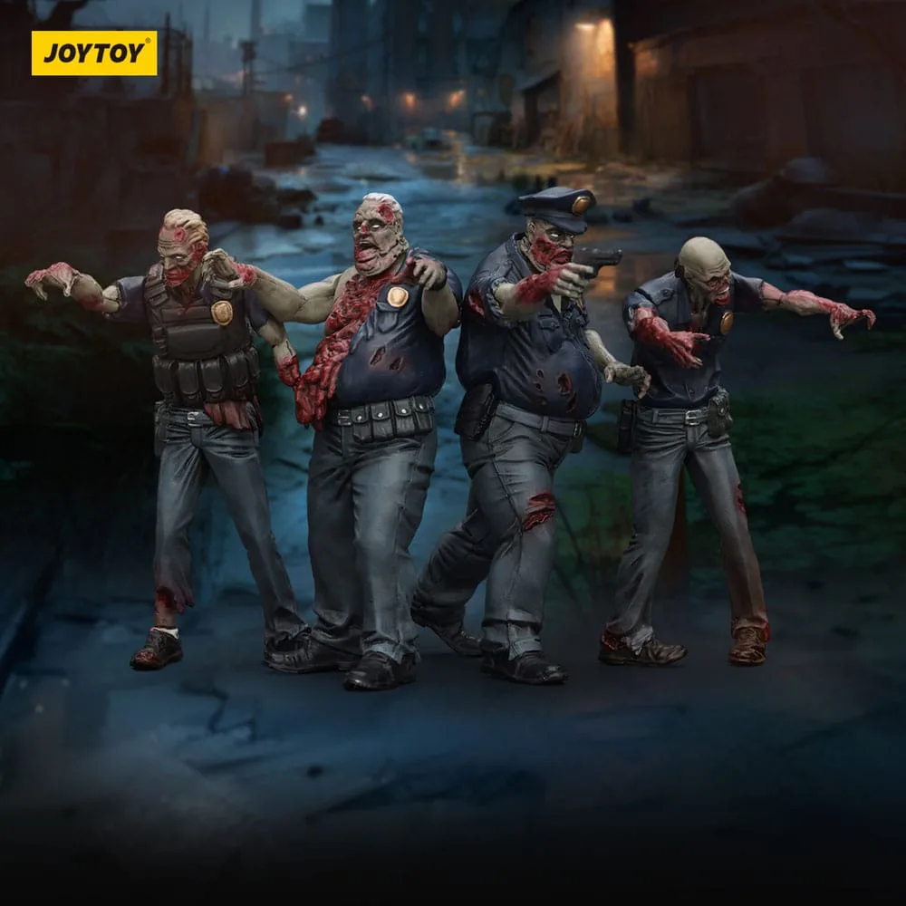 Zombie Dark Source Action Figures – Male Police 4-Pack 8 cm 9