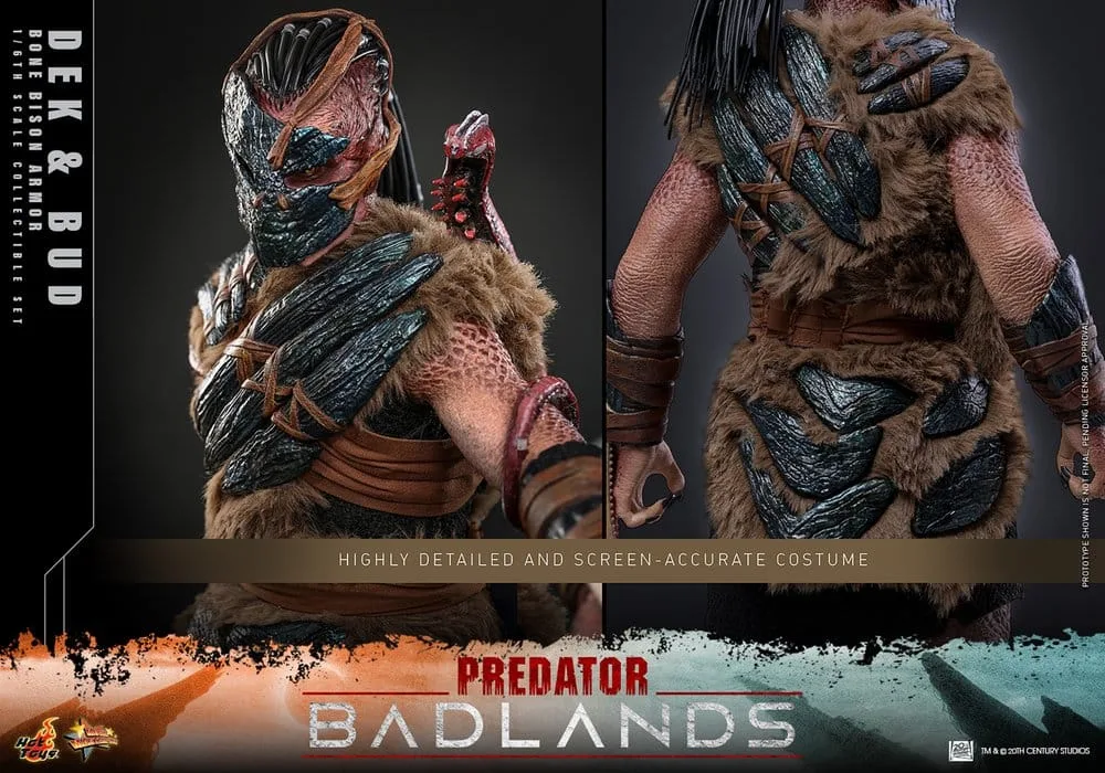 Predator Badlands Figure Set – Dek Bone Bison Armor and Bud 1/6 14