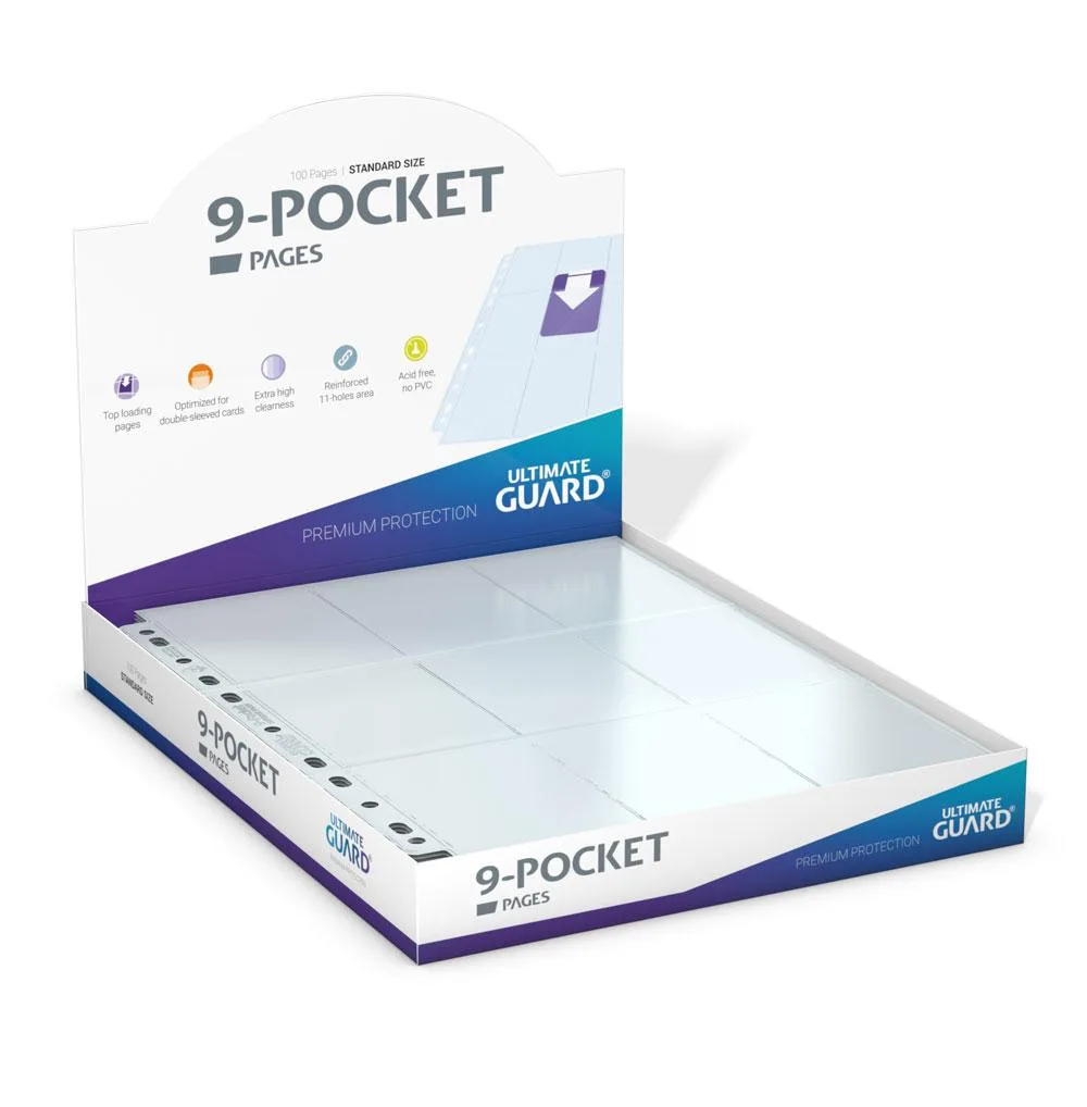 Ultimate Guard Binder Pages – 9-Pocket Top-Loading Clear 100-Pack 1