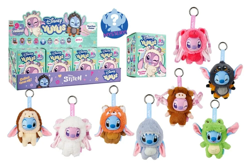 Disney Plush Keyrings – Stitch & Angel YuYus Wave 2 Display 13 cm 3