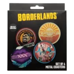 Borderlands Coaster Set – Four Metal Designs 89 mm 4