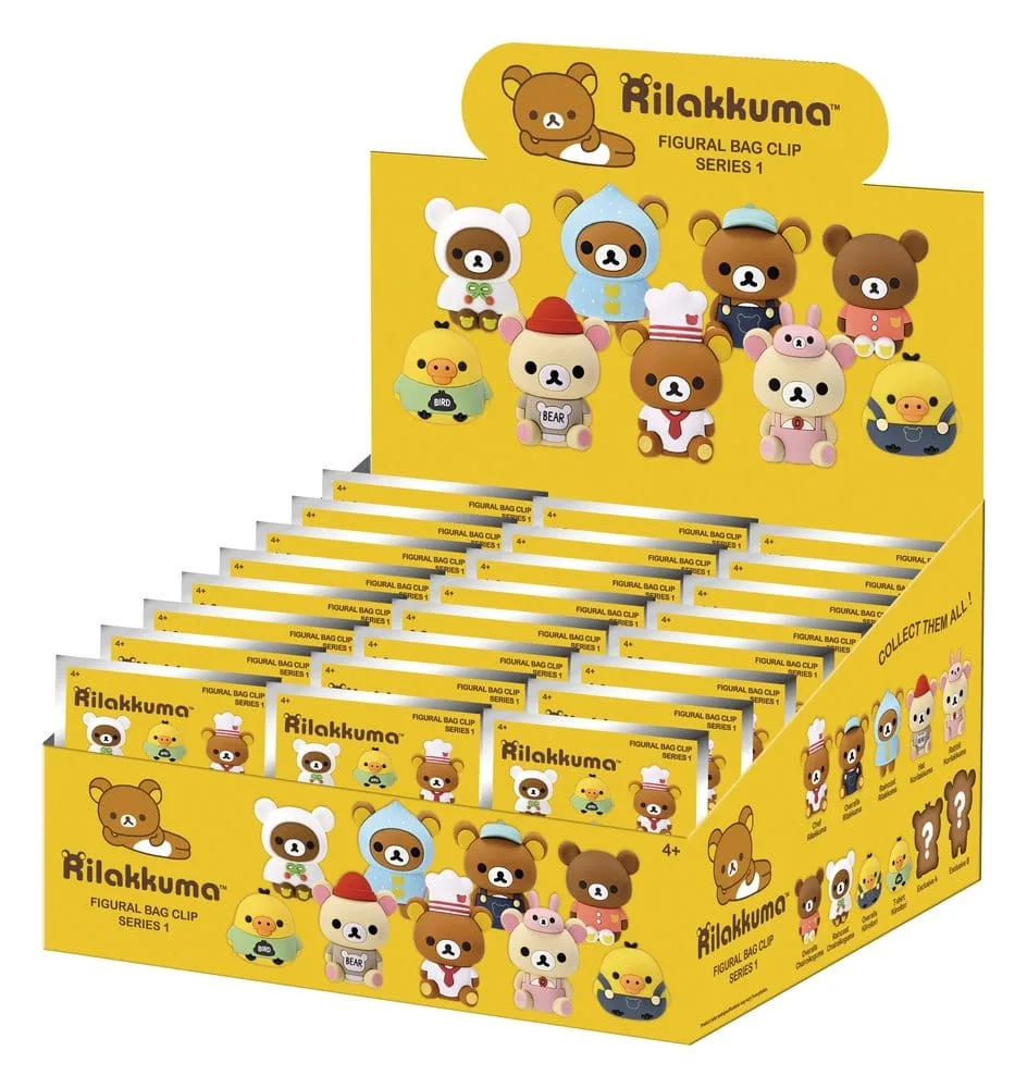 Rilakkuma Bag Clips – Series 1 Blind Bag Display 24 Packs
