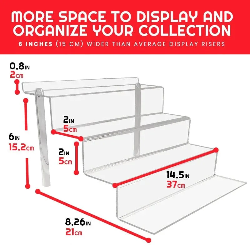 Evoretro Shelf Risers – RS6 Acrylic 2-Pack 37 cm 3