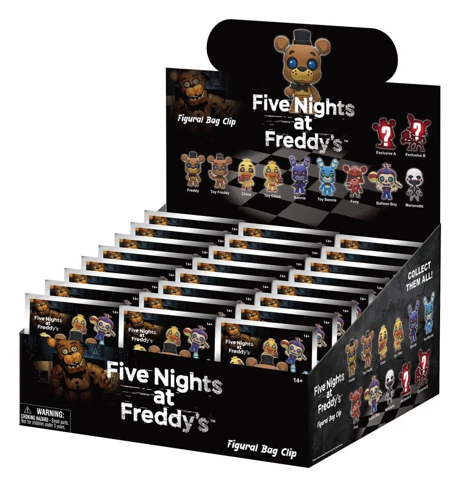 Five Nights at Freddy’s Bag Clips – Series 1 Display of 24