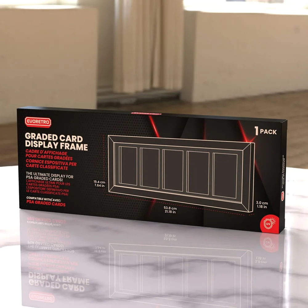 Evoretro Display Frame – Holds 5 PSA Graded Cards 53.8 cm 5