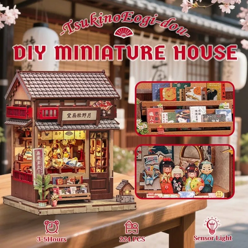 Miniatuurhuisje Bouwpakket – Tsukino Eogi-dou 19 x 14 cm 11