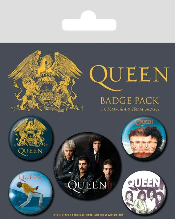 Queen Pin-Back Buttons – Classic 5 Pack