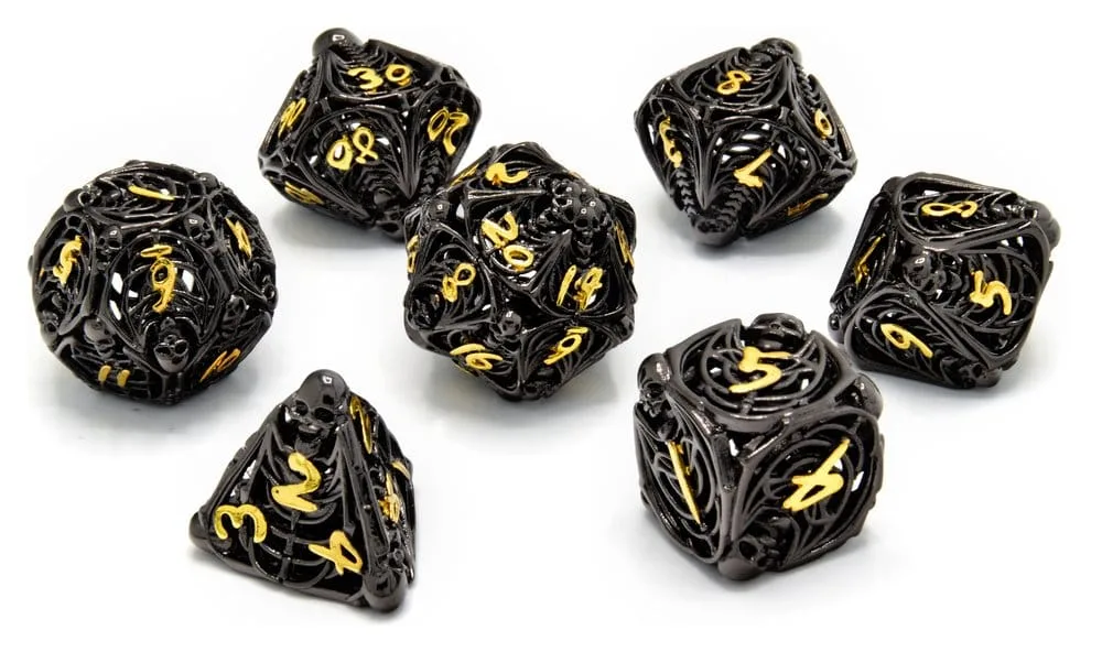 CritStones Metal Dice Set – Soulreaper Gold 7 Pieces