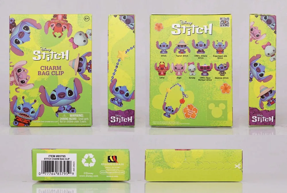 Lilo & Stitch Bag Clips – 3D Stitch Charm Display of 24 13