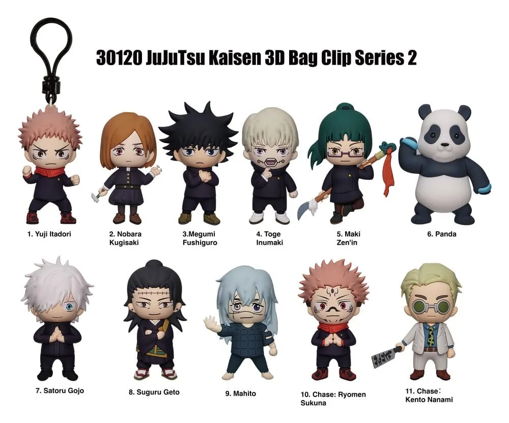 Jujutsu Kaisen Bag Clips – Series 2 Display of 24 2