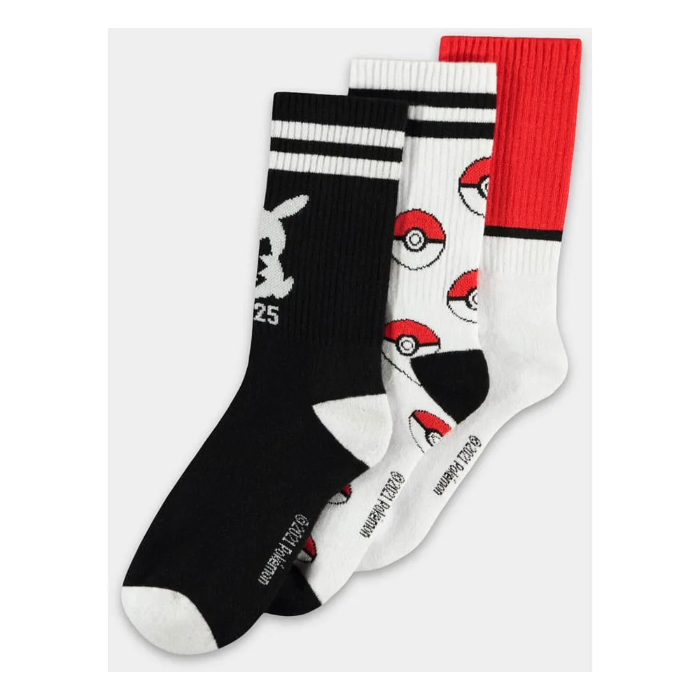 Pokémon Socks – Pikachu and Poké Ball 3-Pack EU 39–42