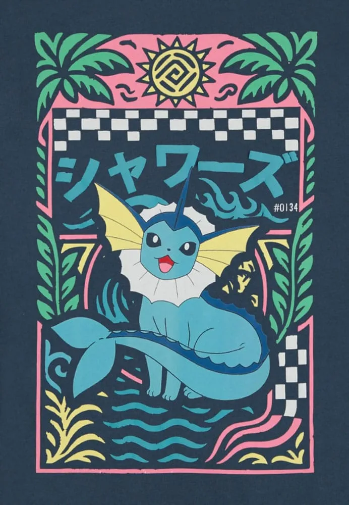 Pokémon T-Shirt – Vaporeon Navy 3