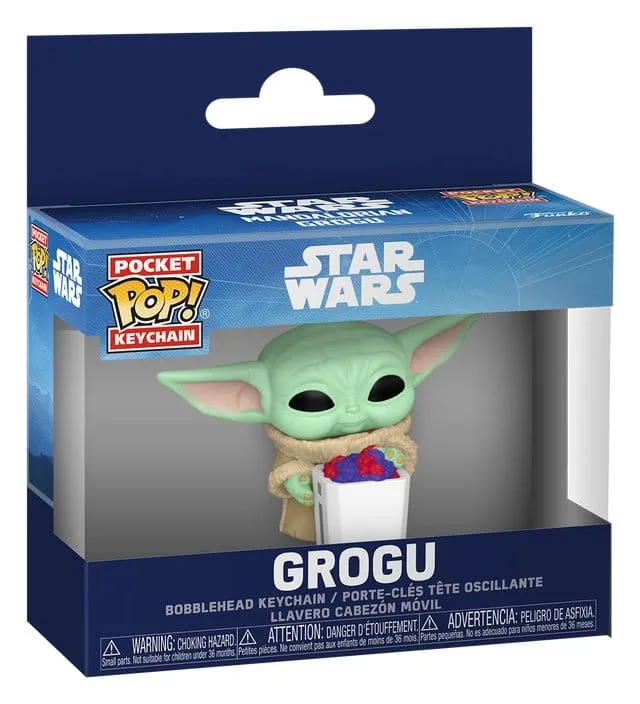 Star Wars Keychains – Grogu with Popcorn Display of 12 4 cm 2