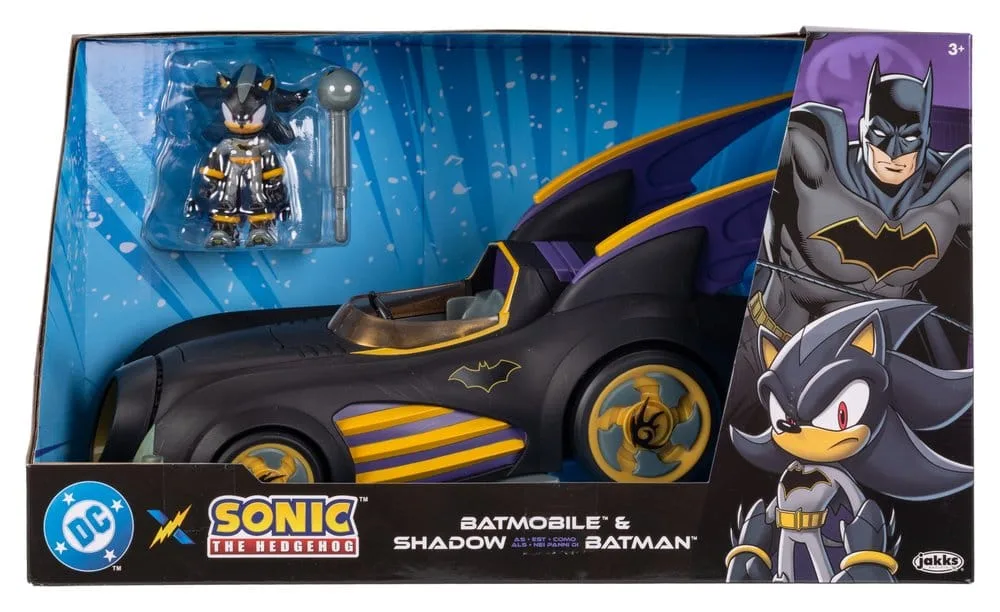DC x Sonic Figure and Vehicle – Shadow Batman with Batmobile 6 cm 2