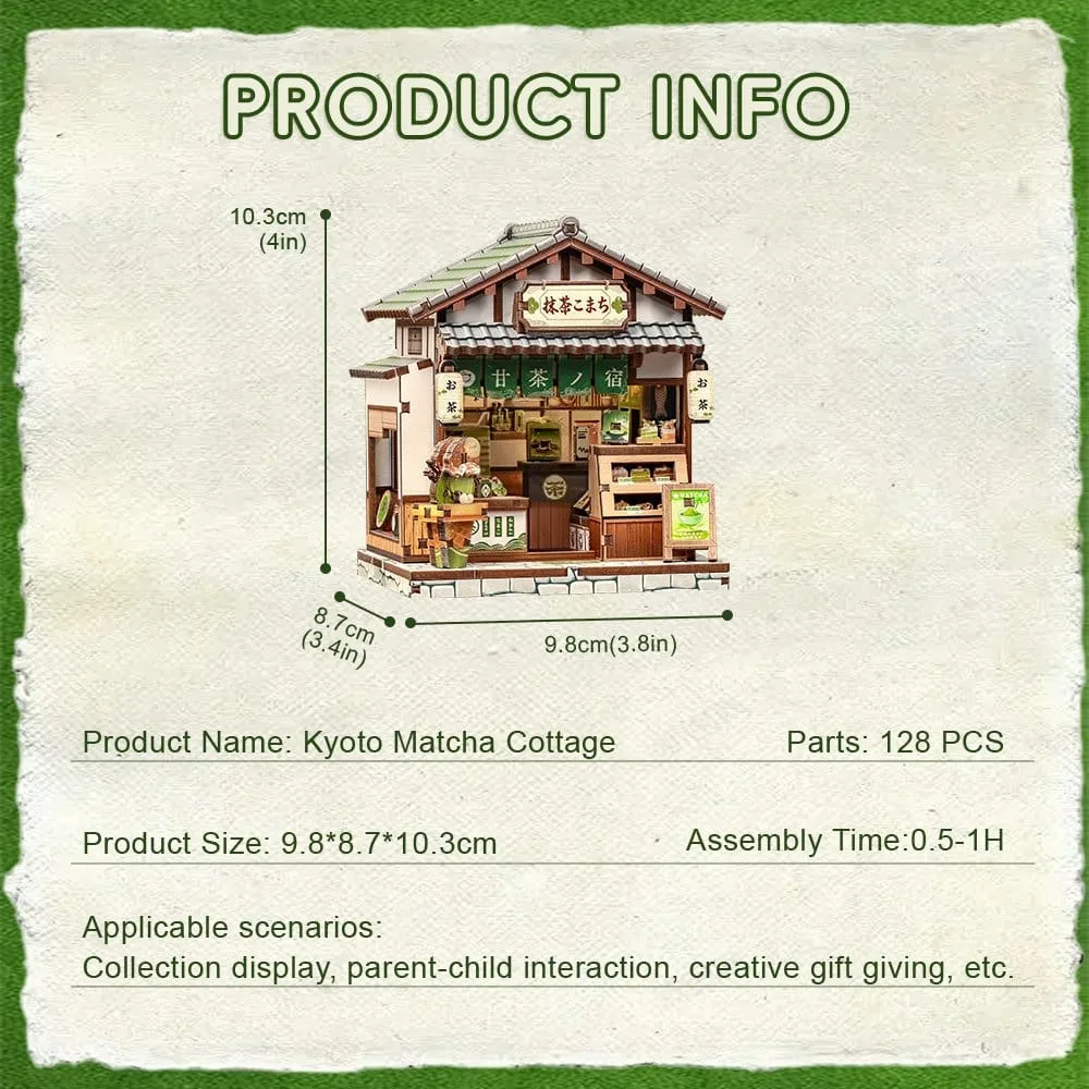 Miniature House Model Kit – Kyoto Matcha Cottage 11 x 9 cm 3