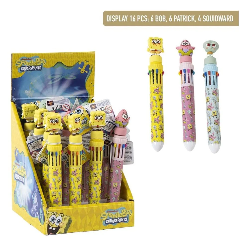 SpongeBob SquarePants Ballpoint Pens – Multicoloured Display of 16