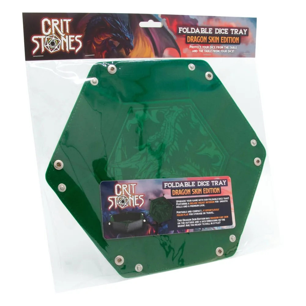 CritStones Folding Dice Tray – Dragon Skin Edition Green 2