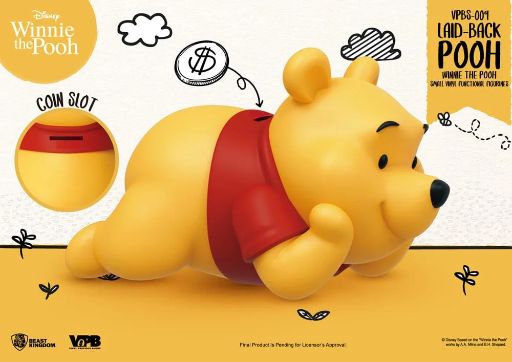Winnie the Pooh Vinyl Bank – Laid-Back Pose 17 cm 6
