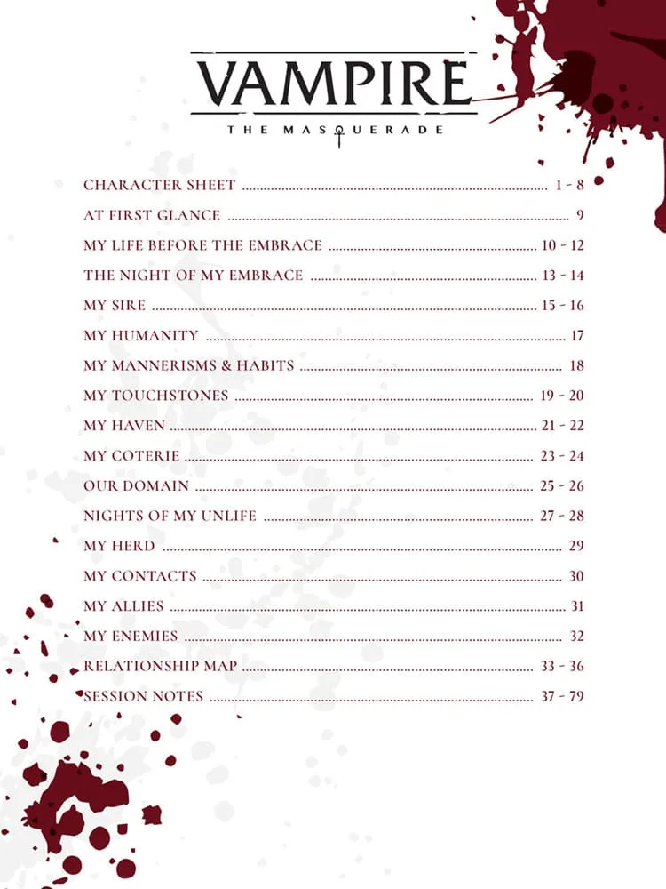 Vampire The Masquerade RPG Journal – 5th Edition English 3