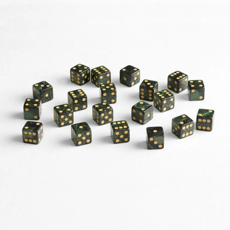 Q Workshop Dice Set – Green D6 Full Pack 20-Piece 16 mm 2