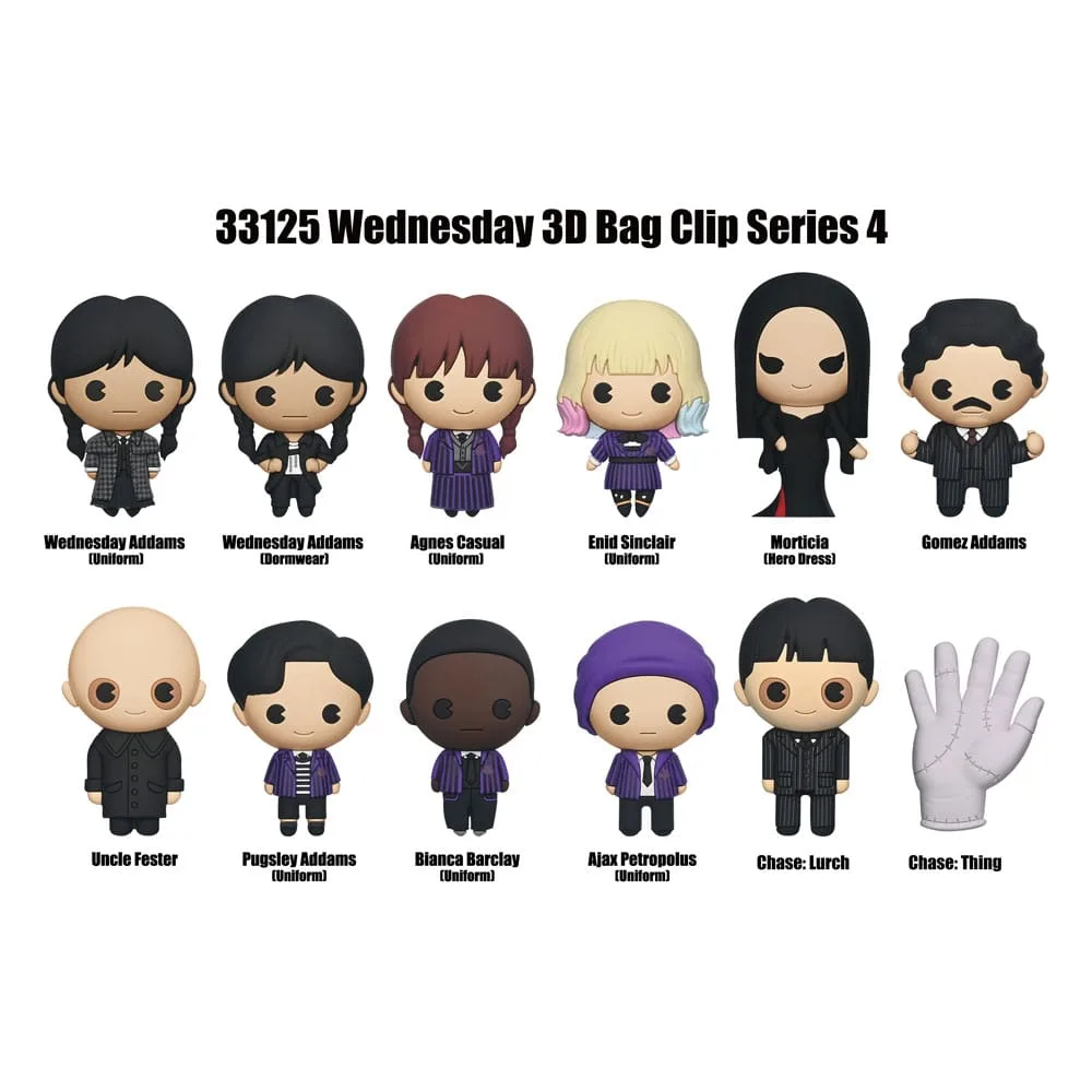Wednesday 3D Foam Bag Clips – Series 4 Display of 24 3