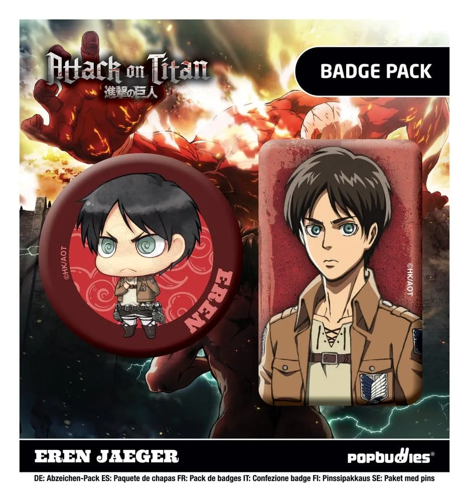 Attack on Titan Badges – Eren Jaeger 2-Pack