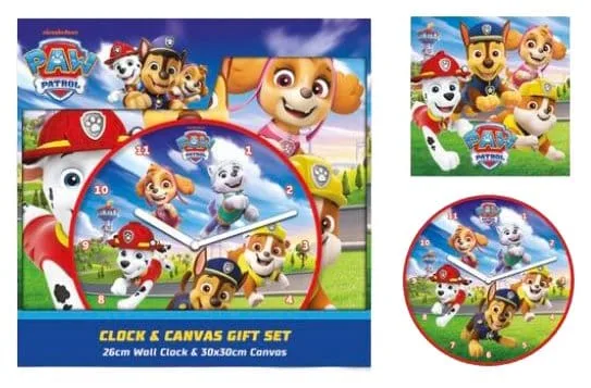 PAW Patrol Gift Set – Clock and Canvas 6-Piece Display