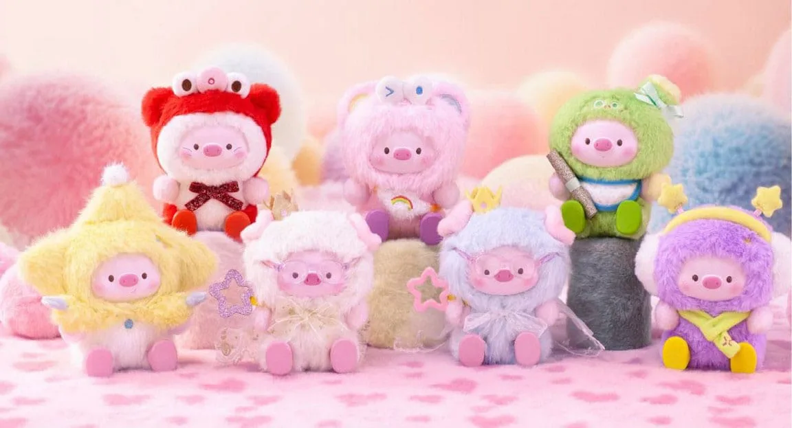 GeeGeePig Keychains – Countdown to Wishes Display of 6 16-18 cm