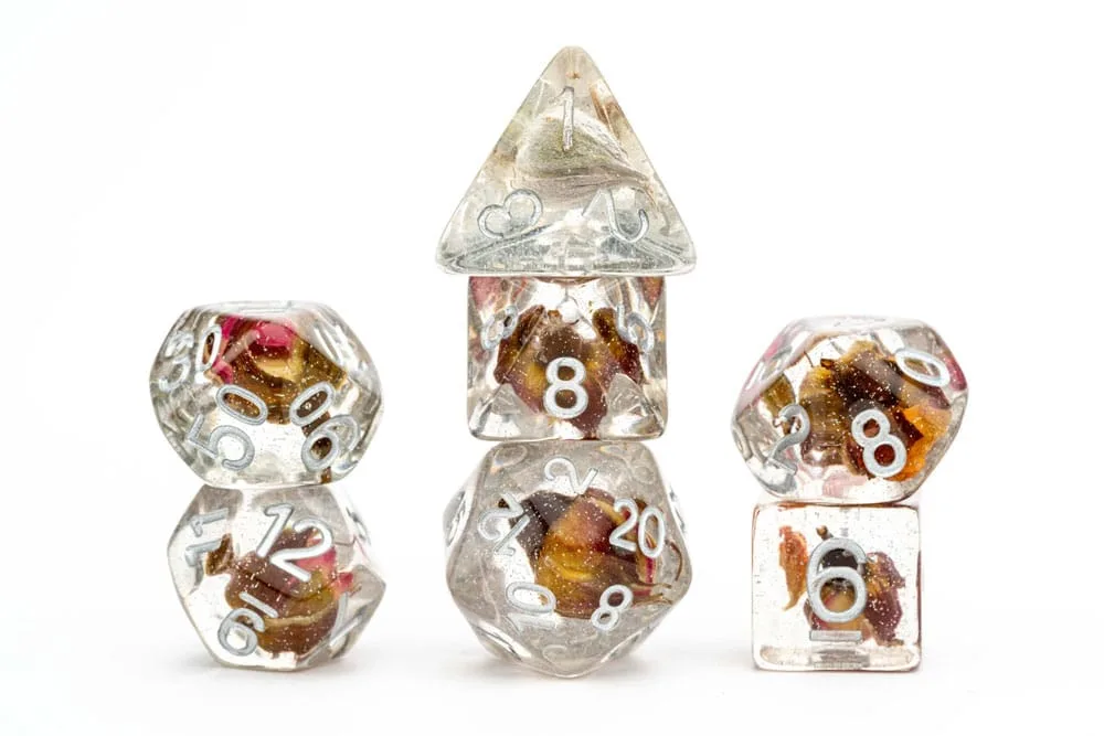 FanRoll Dice Set – Real Rose 7 Piece 16 mm