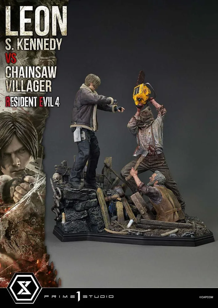Resident Evil 4 Statue – Leon vs Chainsaw Villager Bonus 76 cm 24