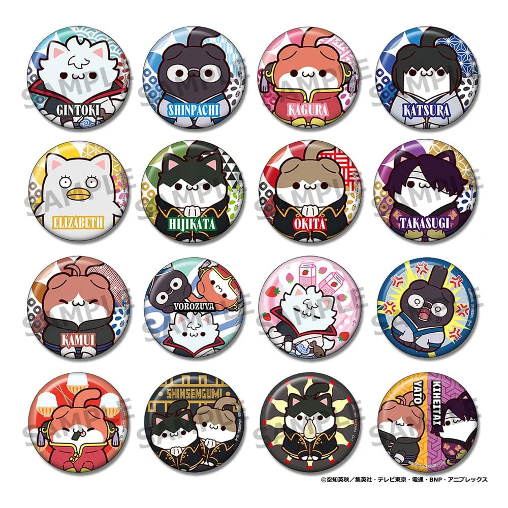 Gintama Pins – Mega Cat Project Nyantama Blind Box Assortment 16-Pack