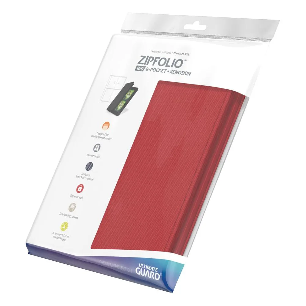 Ultimate Guard Card Binder – Red Xenoskin Zipfolio 160 8-Pocket 8