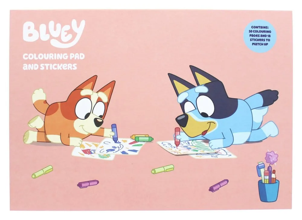 Bluey Colouring Book – A4 with 18 Stickers