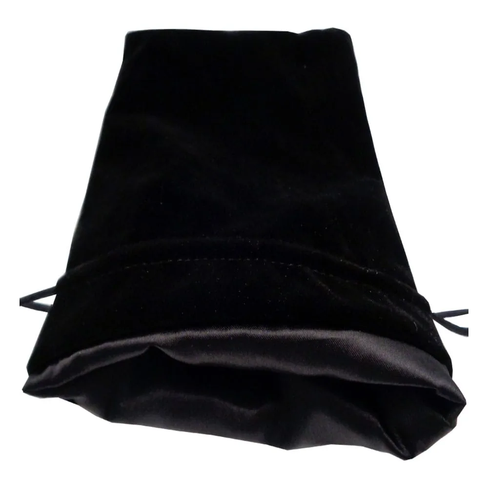 FanRoll Dice Bag – Black Velvet with Satin Lining 15 x 20 cm
