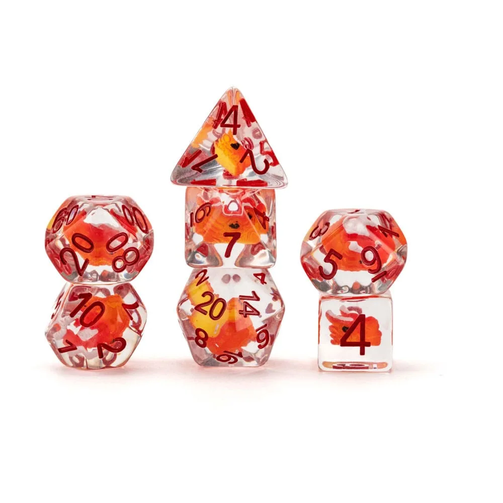 Dragon Storm Dice Set – Red Dragon 7 Pieces 16 mm