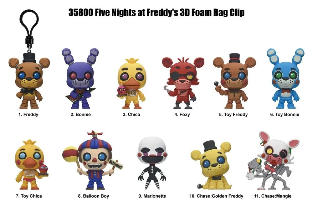 Five Nights at Freddy’s Bag Clips – Series 1 Display of 24 2