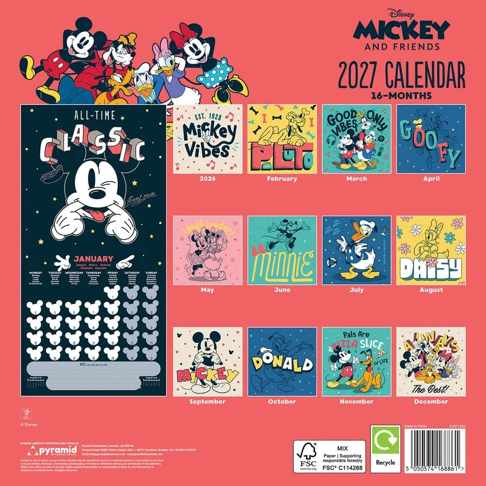 Mickey & Friends Calendar – 2027 30 x 30 cm 2
