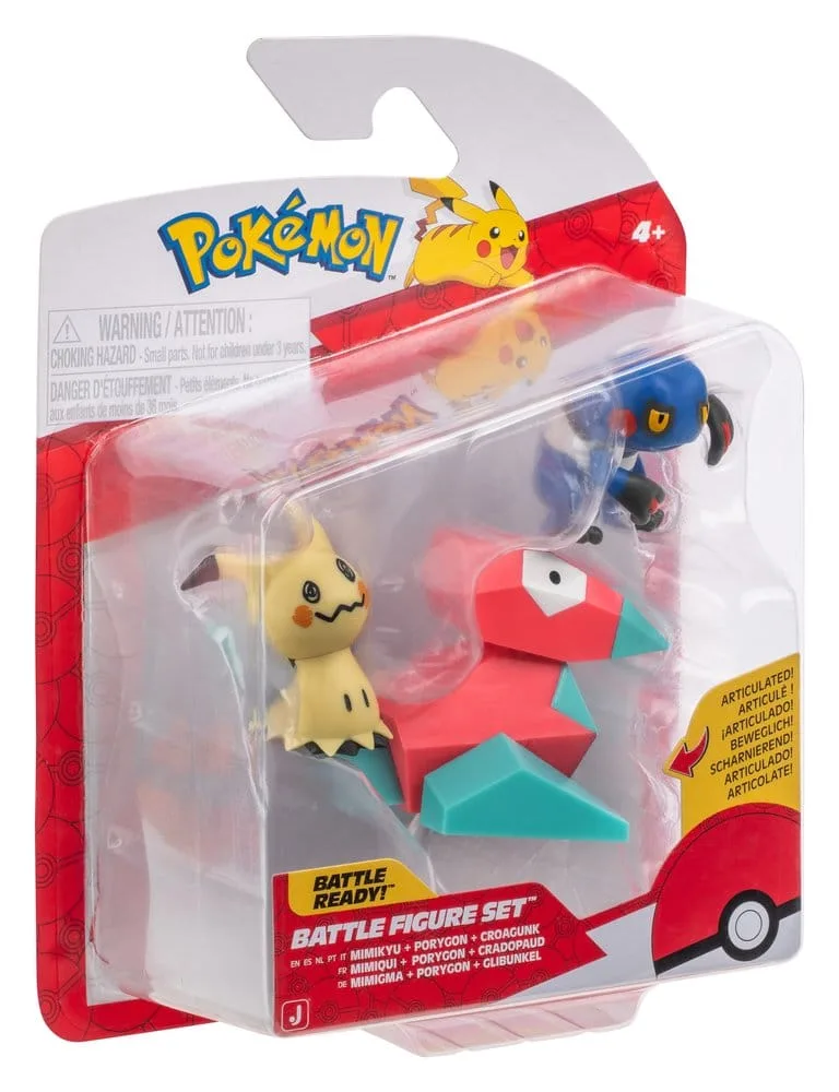 Pokémon Figure Set – Mimikyu Porygon and Croagunk 3-Pack 2