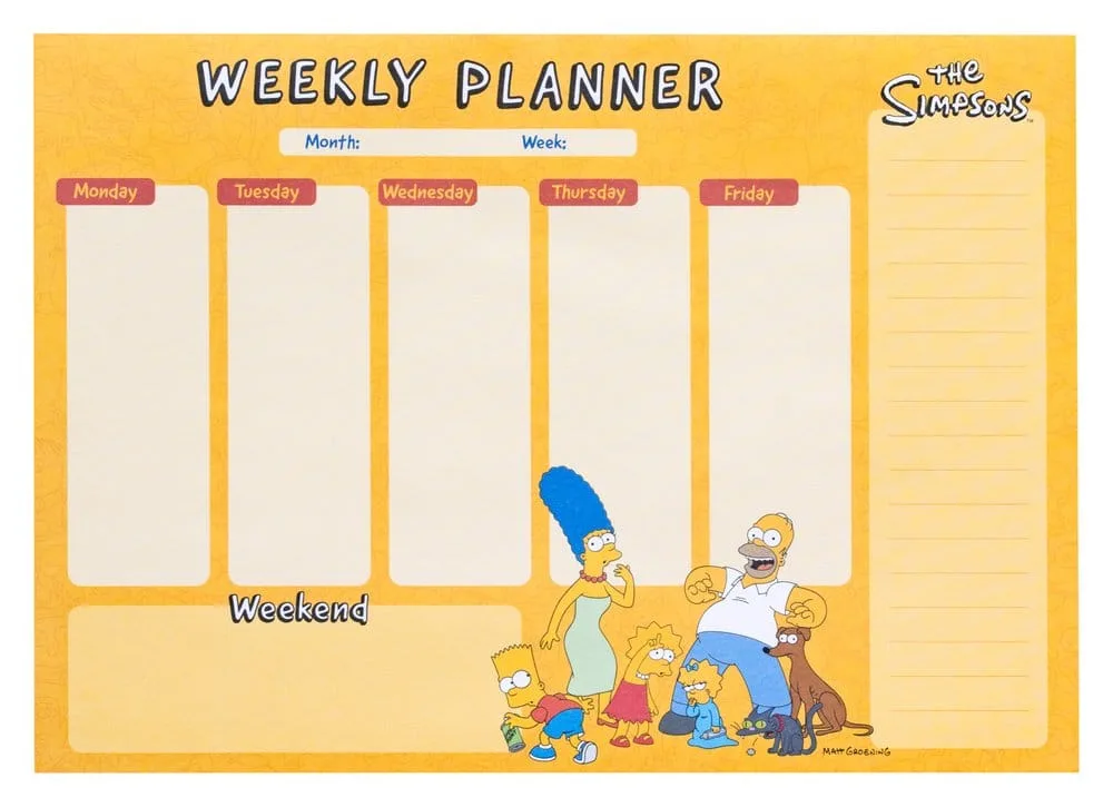 The Simpsons Weekly Planner – 54 Pages A4 1