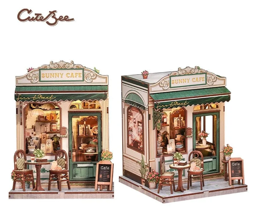 CuteBee Miniature House Model Kit – Sunny Cafe 20 x 16 cm 15