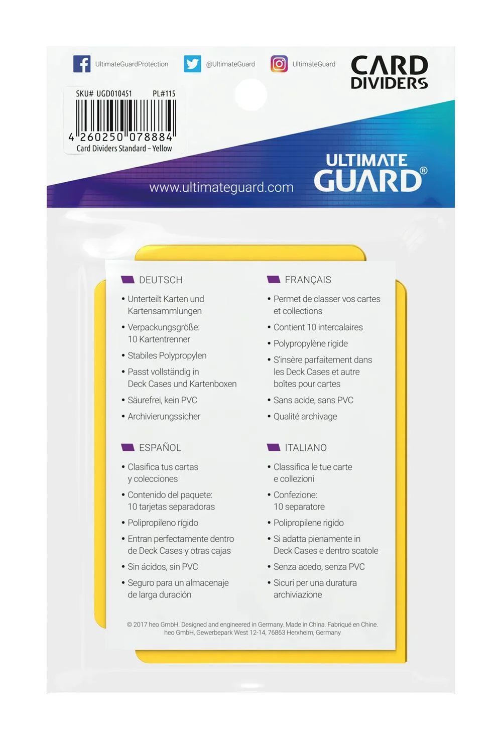 Ultimate Guard Card Dividers – Yellow 10-Pack 67 x 93 mm 4