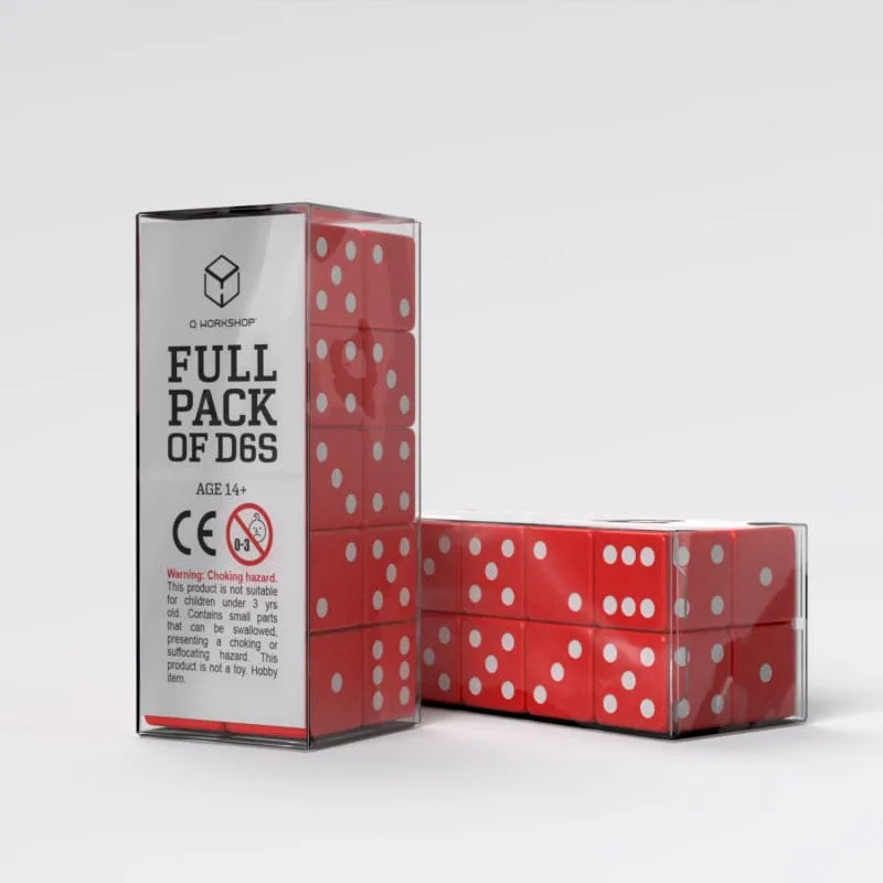 Q Workshop Dice Set – Red D6 Full Pack 20 Pieces 16 mm 5