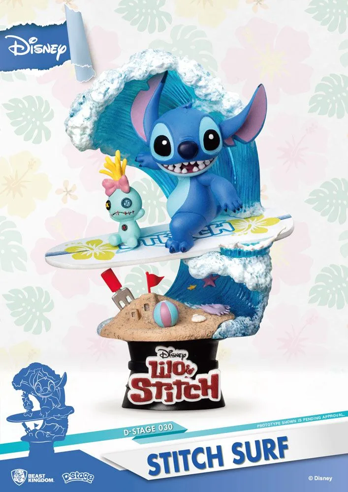 Disney PVC Diorama – D-Stage Summer Stitch Surf 15 cm