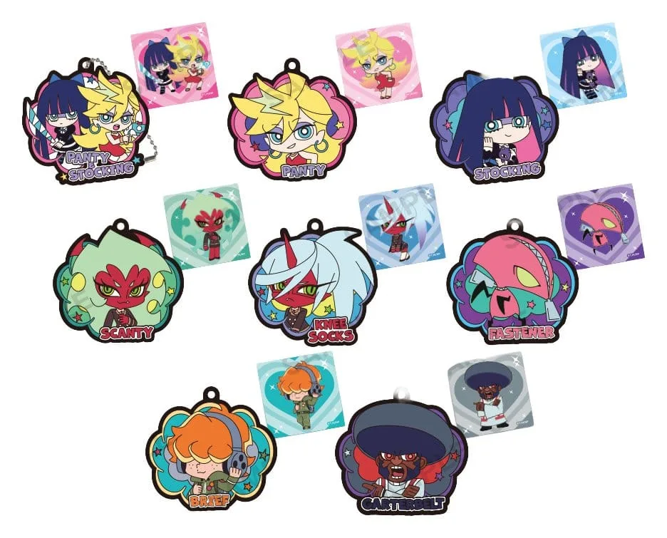 Panty & Stocking with Garterbelt Keyrings – 10 Rubber Charms 5 cm