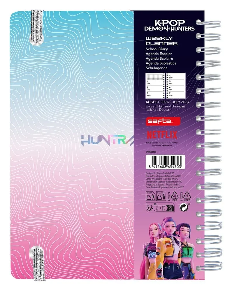 KPop Demon Hunters School Diary – Weekly Planner 2026/2027 A5 2