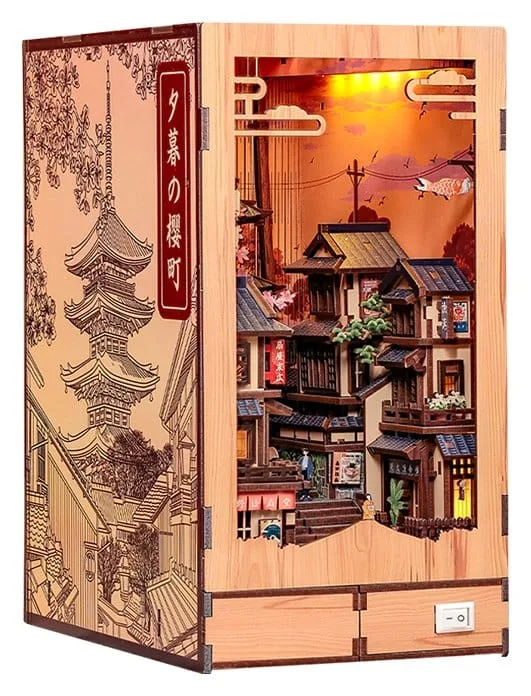 Twilight Sakura Path Book Nook – CuteBee Holzbausatz 23 x 12 cm 5